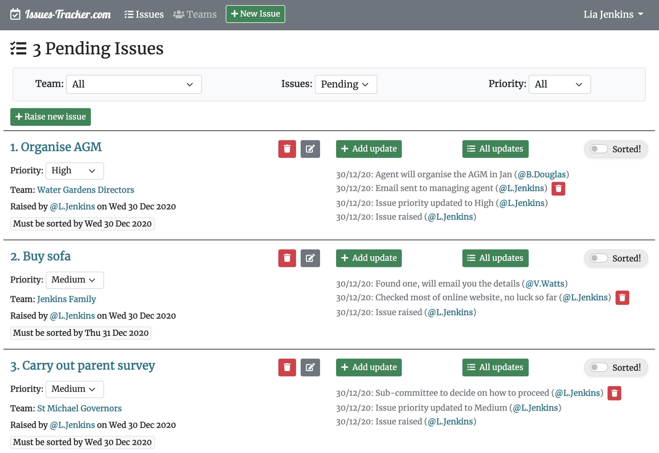 Note the issue, let the updates roll in